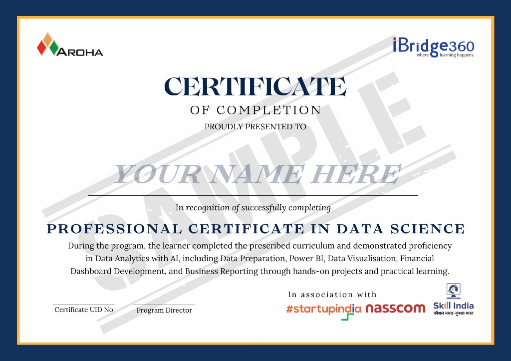 Data Science Program Certificate of Completion from iBridge360